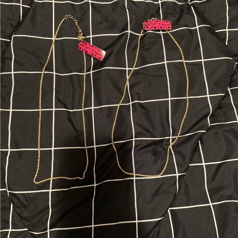 TWO NWT Betsey Johnson necklace chains